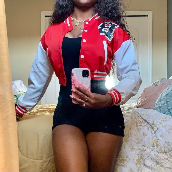 Cropped Letterman Jacket - Picture 3 of 5
